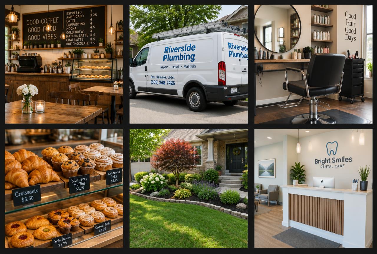 Grid of photos grabbed from a local business profile